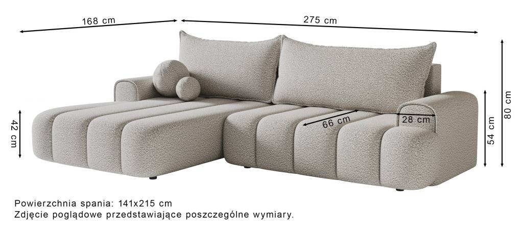 wymiary narożnika dandelino