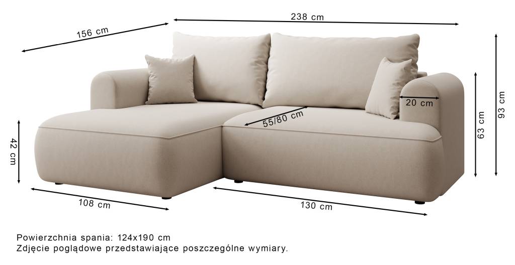 wymiary narożnika ovo mini